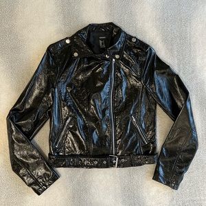 Shiny Faux Leather Jacket